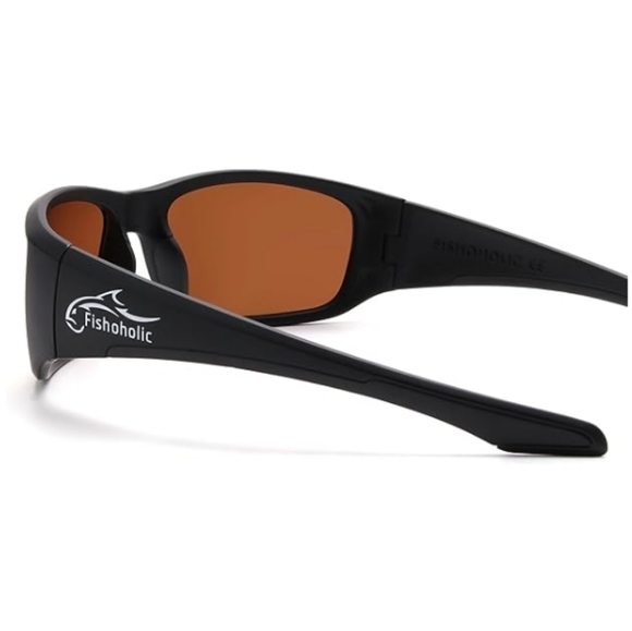 Pro Series Polarized Fishing Sunglasses Rubber Accents UV400 Protection Amber - Picture 6 of 7